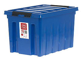 Пластиковый ящик для хранения Rox box 70л на роликах синий