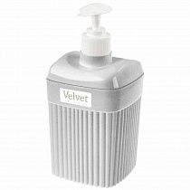 Диспенсер для жидкого мыла "velvet" 90х90х177мм, 0,65л (светло-серый флэк)