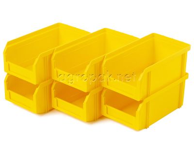 Пластиковый ящик Стелла-техник V-1-К6-желтый , 180х200х140мм, комплект 6 штук