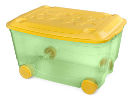 Ящик для игрушек 51л прозрачный на колесах