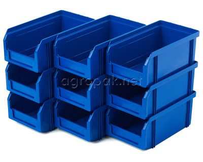 Пластиковый ящик Стелла-техник V-1-К9-синий , 172х102х75мм, комплект 9 штук