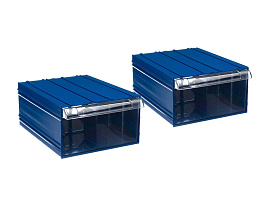 Пластиковый короб Стелла-техник С-510-2К, синий-прозрачный , 260х364х150мм, комплект 2 штуки