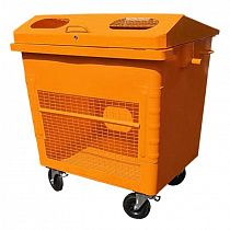 Сетчатый мусорный контейнер РСО 1,1 м³  WB оранжевый